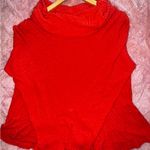 Anthropologie Maeve Womens Sweater Winterscape Cowl Neck Peplum XL Orange Photo 5