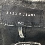 Risen Women's High Rise Distressed Raw Hem Flare Jeans 32/15 NWT Black Size undefined Photo 7