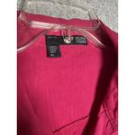 Eileen Fisher  PL Petite Large Womens Top 3/4 Sleeve Button Linen Blend Pink Photo 2