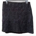 Skies Are Blue Womens Size Medium black Doris cutout faux suede skirt NWT Photo 1