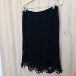 D Studio Womens Lace Beaded Skirt Size 6 Black Party Formal Goth Chic Art Deco Photo 2