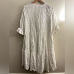Sundance  Jasmine White Eyelet midi Dress tiered asymmetric M petite Photo 3