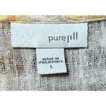 J.Jill Pure Jill Top Size Large Linen Blend Orange Artsy Resortwear Lagenlook Photo 3