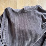 Aerie Gray Ribbed Hooded Sweatshirt Photo 2