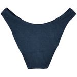 J.Crew  Textured curved-waist cheeky bikini bottom in Navy L‎ NWT Photo 2