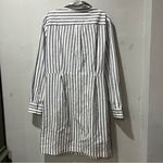 Calvin Klein  White Blue Striped Tie Front Bow Cotton Shirt Dress Size 12 Photo 8