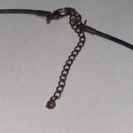Graduated Hammered Copper Chimes on Leather Necklace, Rocker Style, Musician Black Photo 4
