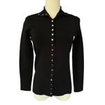 Alexander Wang  Mock Neck Button Down Sweater Top Black Size Medium NWT‎ Photo 2