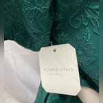 Altar'd State Altar’d State Cecelia Mini Milkmaid Dress Bow Jacquard Puff Sleeve Green Large Photo 5