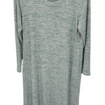 Soft Surroundings Sweater Dress Womens Petite Large Blue Polyester Cotton Hood Photo 0