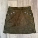 Loft Ann Taylor  Olive Green Suede Skirt Photo 1