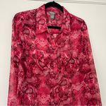 Neiman Marcus Snake Print Pink Button Blouse Top Women's Size Medium Photo 3