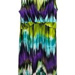 Ny Collection Women’s  Multicolor Tie-Dye Ikat Print Sleeveless Maxi Dress Sz L Photo 0