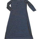 Vineyard Vines  Sankaty Navy White Stripe Maxi Dress Stretch Size Small Women's Photo 0