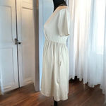 Zenana faux wrap dress sand cream fit & flare pockets casual surplice small Photo 2