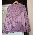 Denim & Co Vintage Lilac Floral Patch Work Print Blouse Size 3X Photo 1