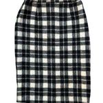 Vintage Black & White Wool Plaid Pencil Skirt Size S Photo 0