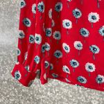 J.Crew Mercantile Red Longfellow Floral Boat Neck Top - Size Small - Long Sleeve Photo 3