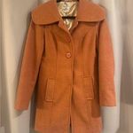 Women’s Orange Vintage Wool Pea Coat Size M Photo 0