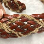 Lands' End  belt brown tan leather rope braided womens size 34 Photo 4