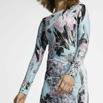Nike Hyper Dress Femme Long Sleeve Floral Printed Size Medium Topaz Mist Sporty Photo 0