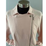 H by Halston Moto Jacket Size 14 Pink French Terry Crop Motorcycle Jersey Photo 2