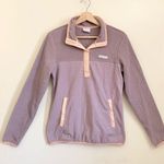 Columbia Pink Purple Fleece Half Closure Snap Long Sleeves Sweatshirt Small Photo 1