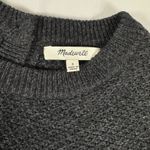 Madewell Gray Textured Button Back Sweater Women's Small Crew Neck Long Sleeve Photo 2