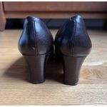 Vintage Caressa Black Leather Pumps Size 7 2" Heels Work Office Classic Career Photo 3