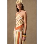SIR. for FWRD Scarf Top in Isola Stripe One Size New Womens Halter Sleeveless Yellow Photo 2