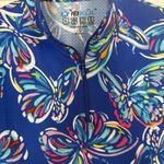 IBKUL Top Women Small 1/4 Zip Blue Butterfly UPF50+ Mesh Sleeves Golf Pickleball Photo 4