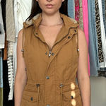 Ymi Women's Brown Hooded Vest Photo 0