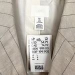 H&M Linen Blend Jacket Dress Belted Light Beige Pinstripe Size Large NWT Photo 8