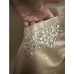 Champagne Colored Short Formal Dress With Rhinestones Pockets And Earrings Size 8 Photo 1