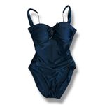 Bleu Rod Beattie Black One Piece Swimsuit Women’s Size 8 Ruched Lace Up Bust Photo 0
