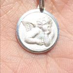 Sterling Silver 925 Angel Cherub Necklace Pendant Photo 2