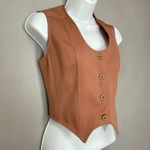Vintage 70s Vest Women Brown Princess Seams Women Retro Aesthetic Tomboy Size XXS Photo 7