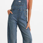 Levi's NEW Levi’s Women’s Denim Overalls XS Classic Blue Jean Bib Straight Leg Utility Photo 0