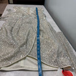 Cider New Women's Dress Size S Silver Beige Sequin Wrap Mini Party Photo 6