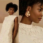 Anthropologie NWT Payal Jain Archer Mini‎ Dress  BHLDN White Floral Applique 10 Photo 14