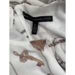 White House | Black Market WHBM Key & Tassel Print Blouse – Size Large Photo 1