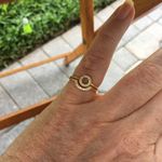 14k Gold Sterling Silver CZ Open Circle Ring Set Size 7 Gold Photo 2