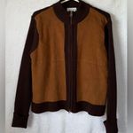 Jaclyn Smith Vintage  size large brown tan suede sweater Photo 0