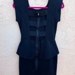 Cushnie et Ochs women’s back cutout black bodycon peplum mini dress size 6 small Photo 3