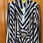 Liz Lange   Black and Tan Striped Dress Photo 1