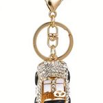New Bedazzled BLACK Mercedes Convertible Bag Charm Keychain Photo 0