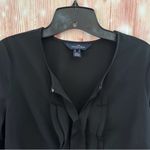 Lands' End The Outfitters By  Black Ruffle Front Blouse Photo 10