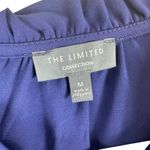 The Limited  Navy Blue Ruffled Cold Shoulder Long Sleeve Light Blouse Size M Photo 5