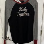 Harley Davidson Harley-Davidson Black and Gray Raglan Shirt with Red Trim Photo 0