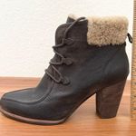 UGG  1008741 Analise Lace Up Brown Sheepskin Leather Heeled Ankle Boots Size 8.5 Photo 10